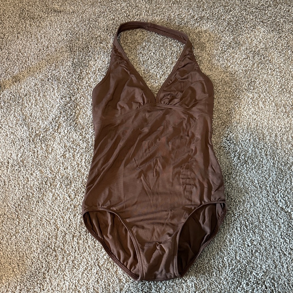 Mirella Brown Halter Leotard, Size Small, Women’s Ballet Leotard